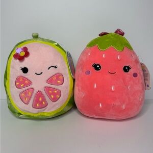 Squishmallows Fruit Bundle Lena Guava & Suzy Strawberry 8” NWT Scented